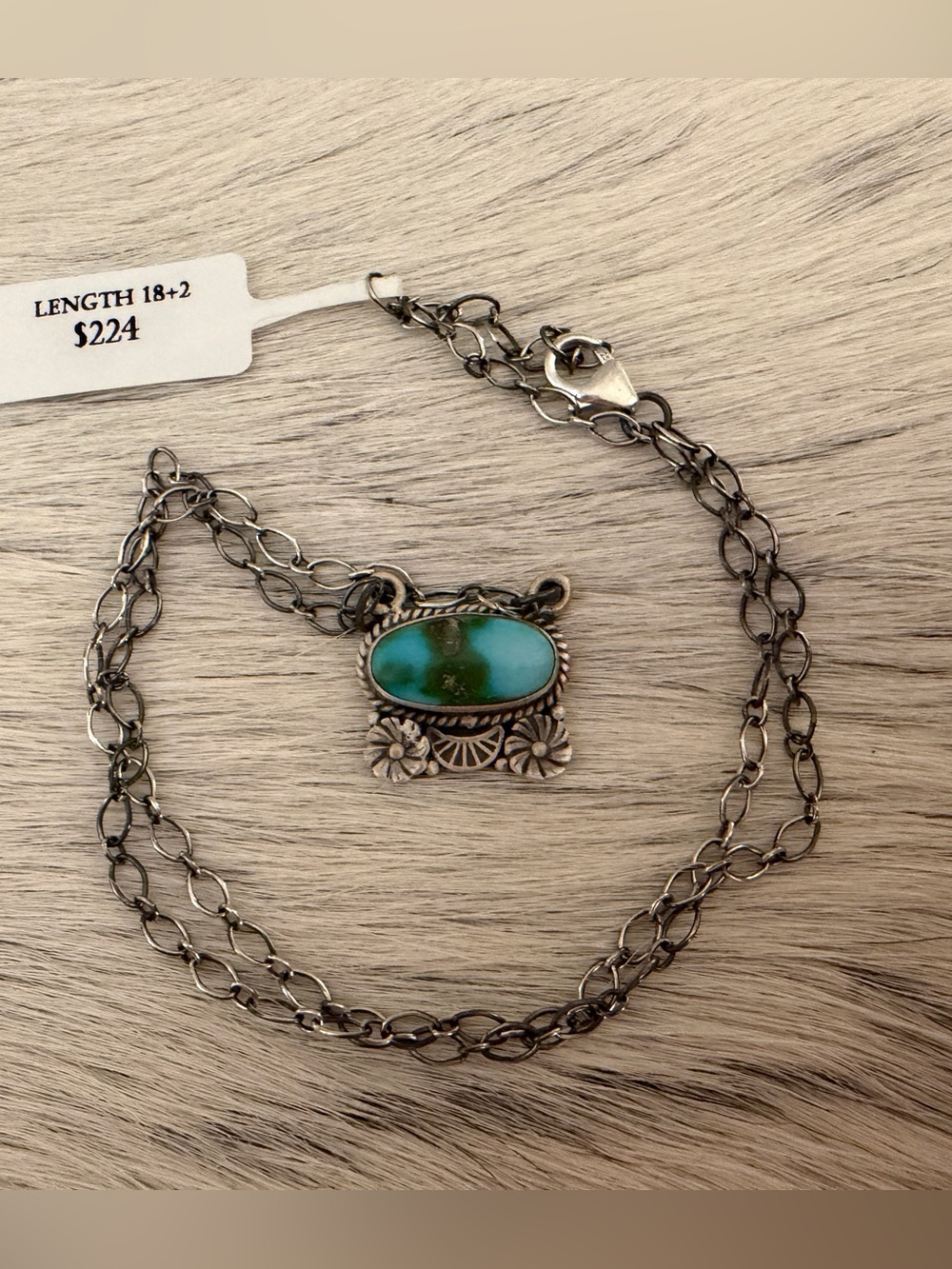 ❤️ Sonoran Mountain Turquoise Adjustable Decorative Necklace Pendant Sterling - Picture 5 of 17